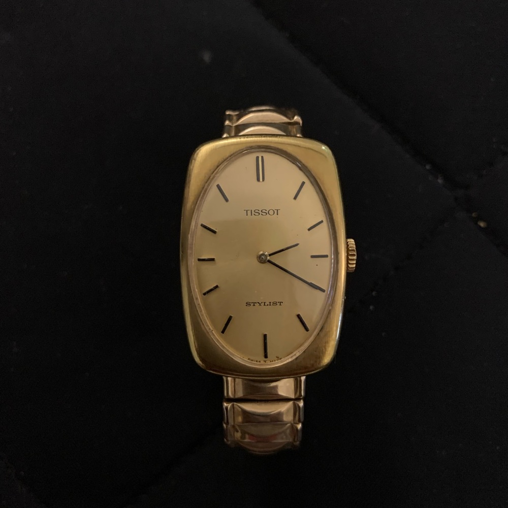 Vintage Tissot Circa 1970s Stylist 10K Gold Filled Manual Movement Running 6.5”
